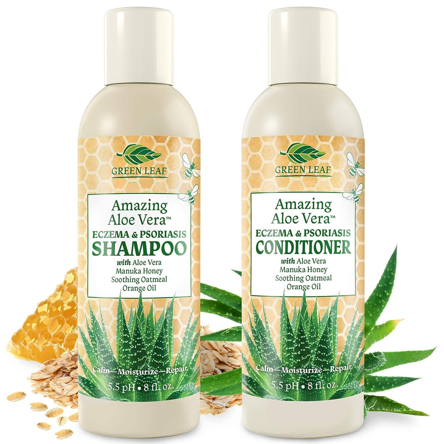 Eczema & Psoriasis Shampoo and Conditioner Set with Manuka Honey