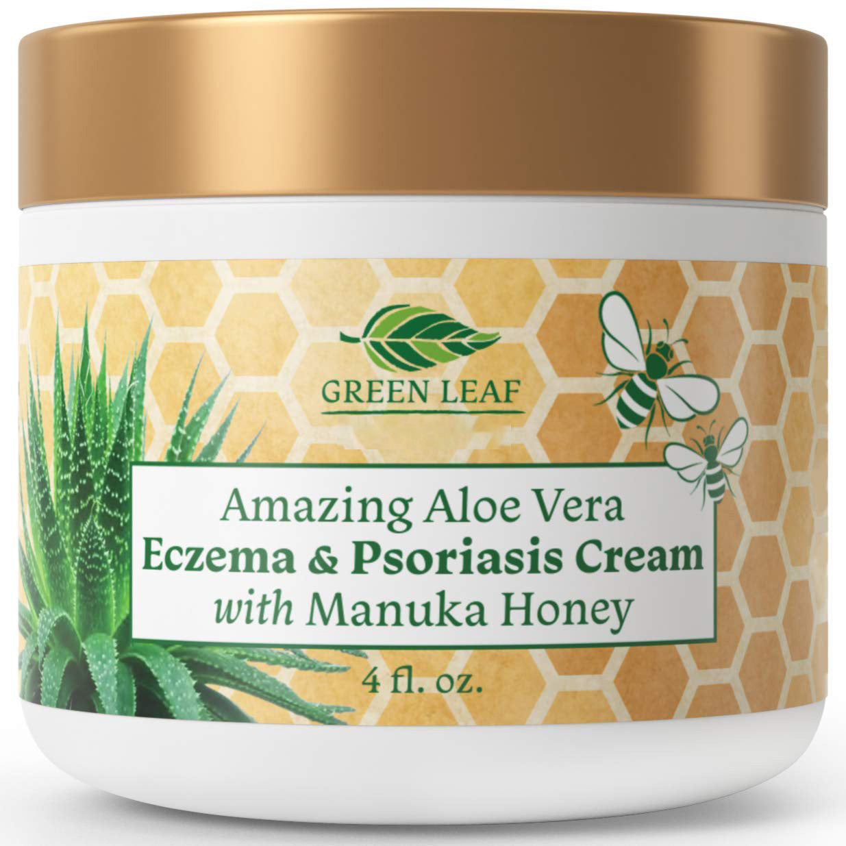 Manuka Honey Eczema Cream Moisturizing Lotion Treatment For Psoriasis Relief - Itchy, Dry Skin Rash Healing Ointment - Skin Soothing Moisturizer For Kids, Adults, Baby Ultra Strength Honey Creme