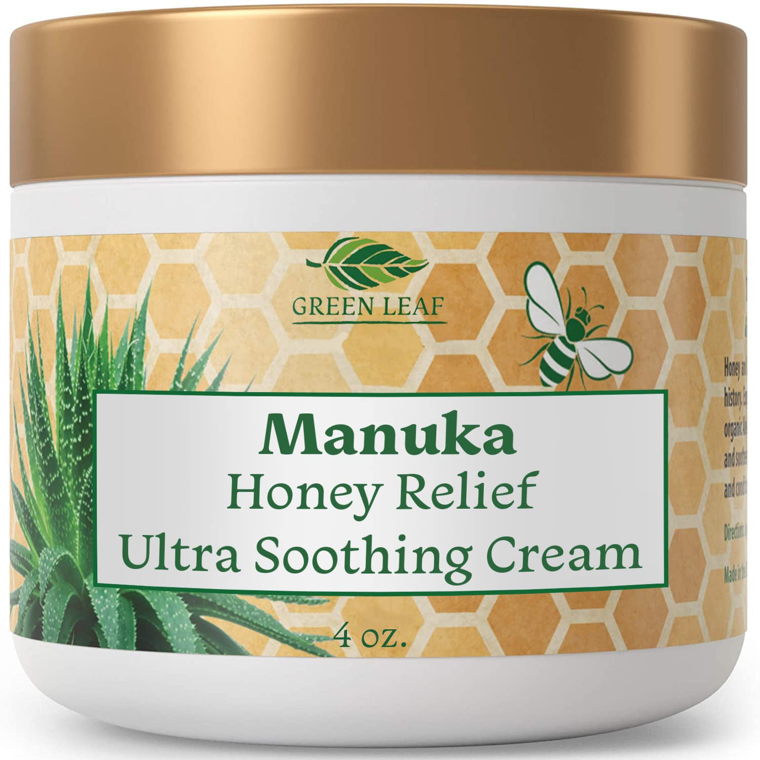Manuka Honey Moisturizing Cream by Amazing Aloe Vera – Green Leaf