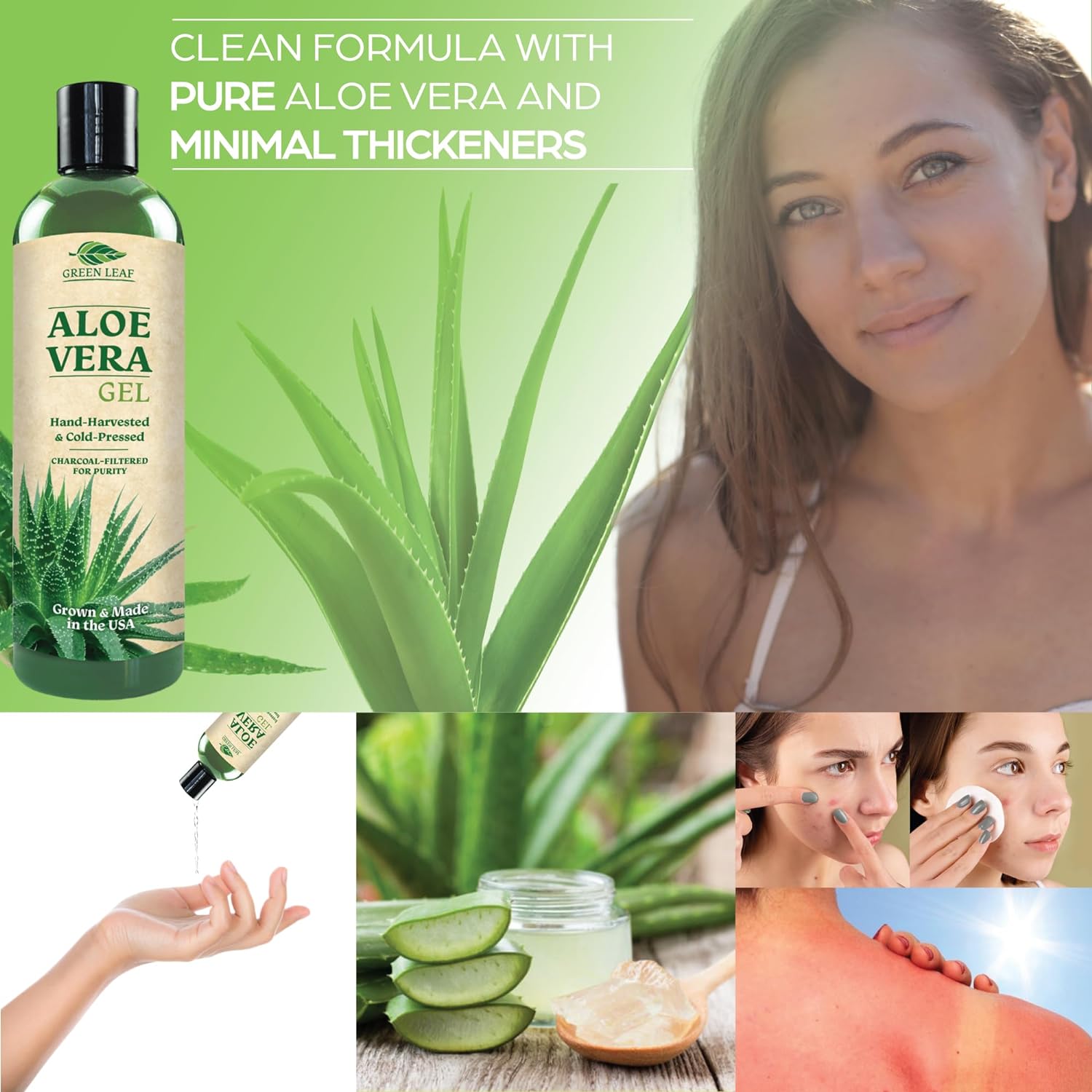 Green leaf aloe vera outlet gel