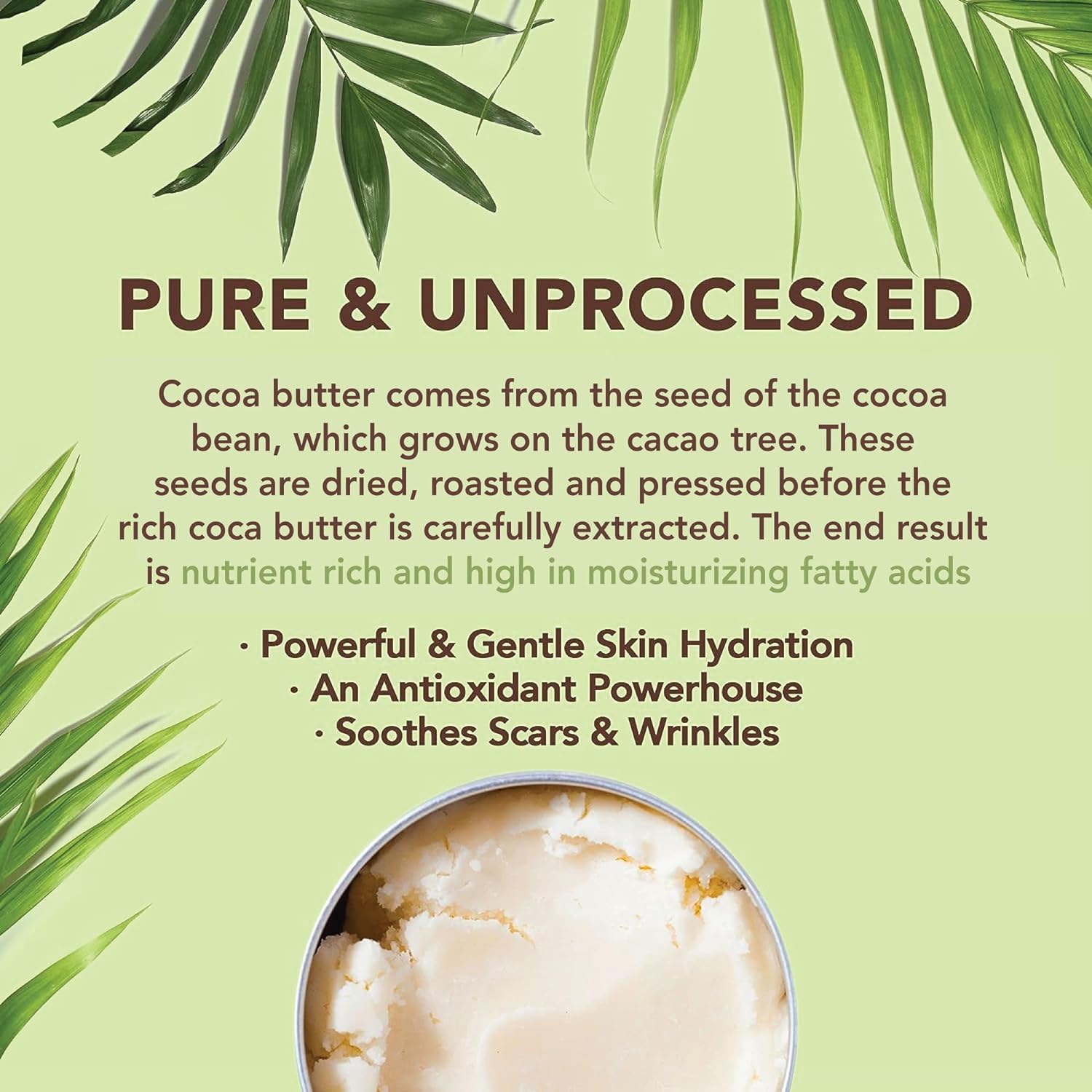 Raw Cocoa Butter Green Leaf