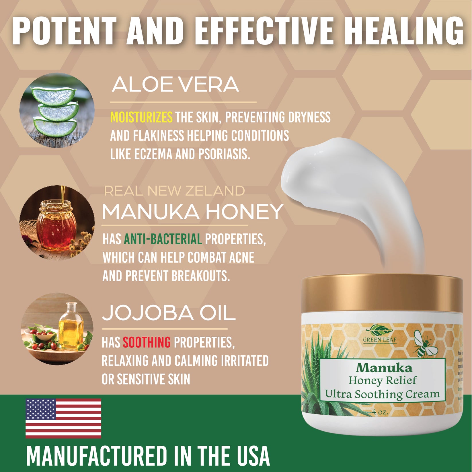 Manuka Honey Cream - Eczema Honey Cream Moisturizer Lotion Treatment f ...